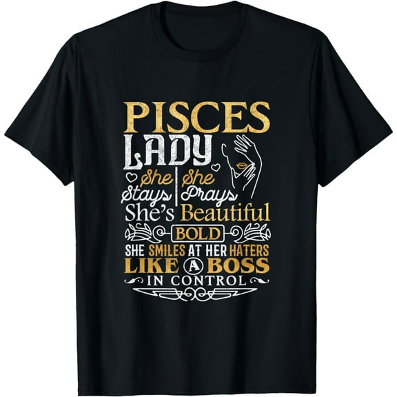 Pisces Lady Shirt Astrology Zodiac Sign Pisces Woman Girl T-Shirt