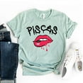 thumbnail image 1 of Pisces Lips T-shirt Characteristic Tshirt Astrology Shirt Zodiac Tee Birth Sign Shirts Horoscope Gift Women's Nutrition Top, 1 of 3