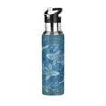 thumbnail image 1 of Water Bottles 20oz Straw Lid Wide Mouth Stainless Steel for School Sport Travel Pisces Of Zodiac, 1 of 9