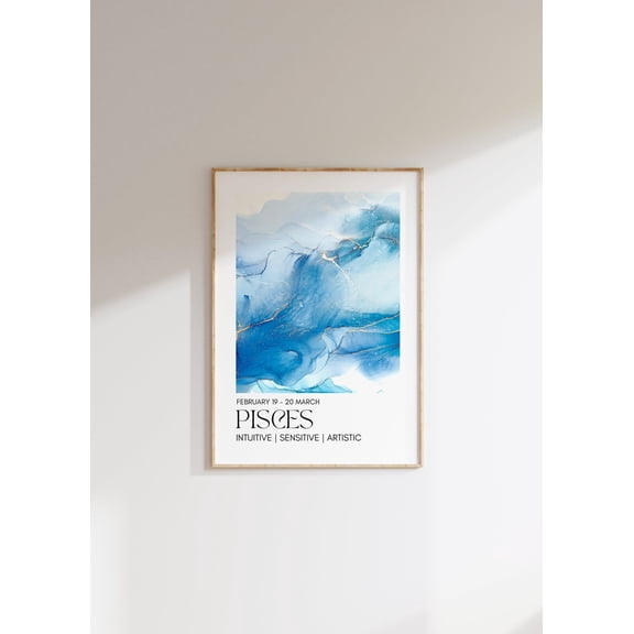 Pisces Print Poster, Pisces Wall Art Print, Pisces Gift, Pisces Zodiac Decor Art Print, Astrology Wall Art, Pisces Room Decor, Star Sign Art Wall Art, Modern Wall Decor, 8x12 UNFRAMED
