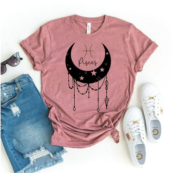Pisces Star Sign T-shirt Women's Astrology Shirt February Gift Birthday Top Omniscience Tshirt Zodiac B'day Shirts Characteristic Tee