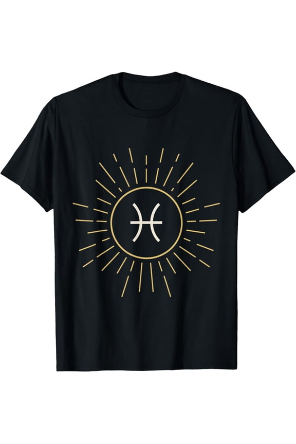 Pisces Star Zodiac Gifts Apparel Women Men DEILLUM Unisex-Adults Black Cotton 65% Polyester 35% Short Sleeve Classic Fit Round Collar Modern T-Shirt Zodiac T-Shirt Small