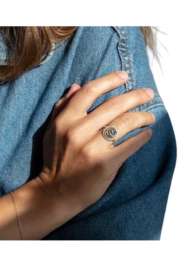 Pisces Sun Sign Ring, Zodiac Sign Ring, Black Enamel Ring, Natural Cubic Zircon Ring, CZ Gemstone Ring, Womens Ring, Genuine Birthmonth Ring, Unisex Ring, Gold Micron Plated Ring, 925 Sterling Silver