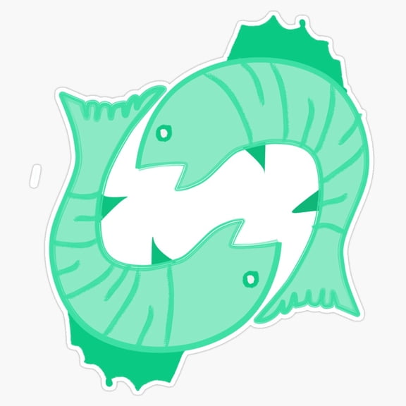 Pisces Symbol Fish Astrological Zodiac Horoscope Icon Vinyl Sticker