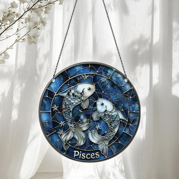 Pisces Zodiac Acrylic Suncatcher Window Hanging, Pisces Zodiac Ornaments, Pisces Zodiac Decor, Pisces Zodiac Gifts For Women Men