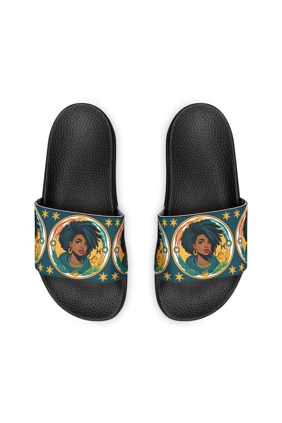Pisces Zodiac Anime Women's PU Slider Sandals 1.0