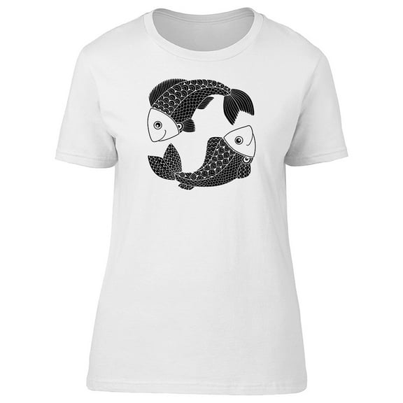 Pisces Zodiac Black Fish T-Shirt Men -Image by Shutterstock, Male Medium