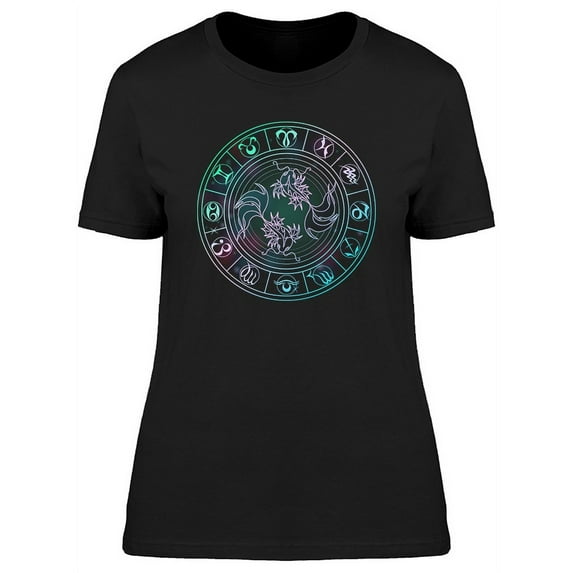Pisces Zodiac Circle Graphic Tee Women's -Image by Shutterstock
