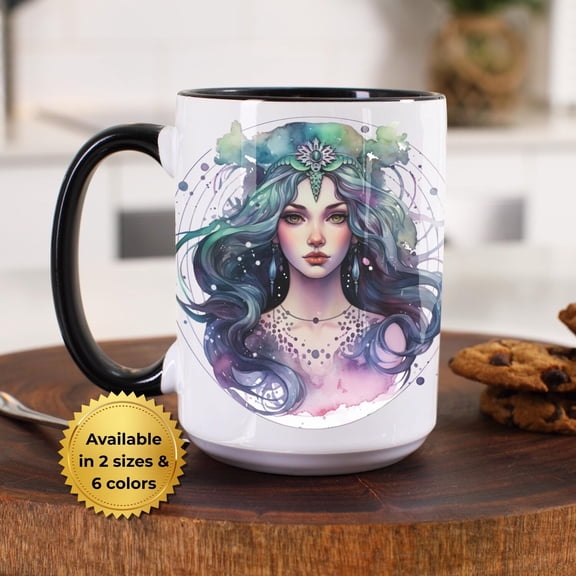 Pisces Zodiac Coffee Mug: Celestial Astrology Cup in 2 Sizes & 6 Colors