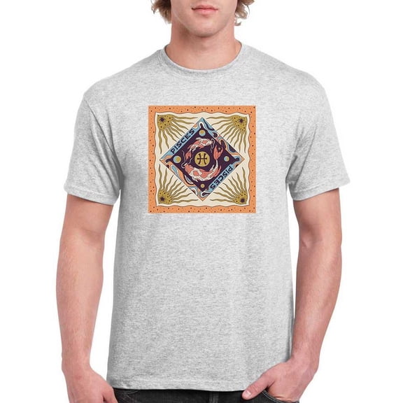 Pisces Zodiac Ethnic Style T-Shirt Men -Image by Shutterstock, Male x-Large