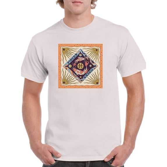 Pisces Zodiac Ethnic Style T-Shirt Men -Image by Shutterstock, Male x-Large