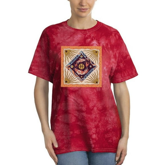 Pisces Zodiac Ethnic Style Tie Dye Crystal Women -Image by Shutterstock, Female Large