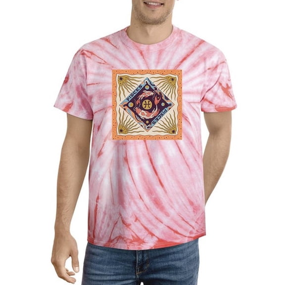 Pisces Zodiac Ethnic Style Tie Dye Cyclone Men -Image by Shutterstock, Male Medium