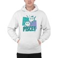 thumbnail image 1 of Pisces Zodiac Graphic - Twin Fish Retro Art Design Men's Hoodie, 1 of 4