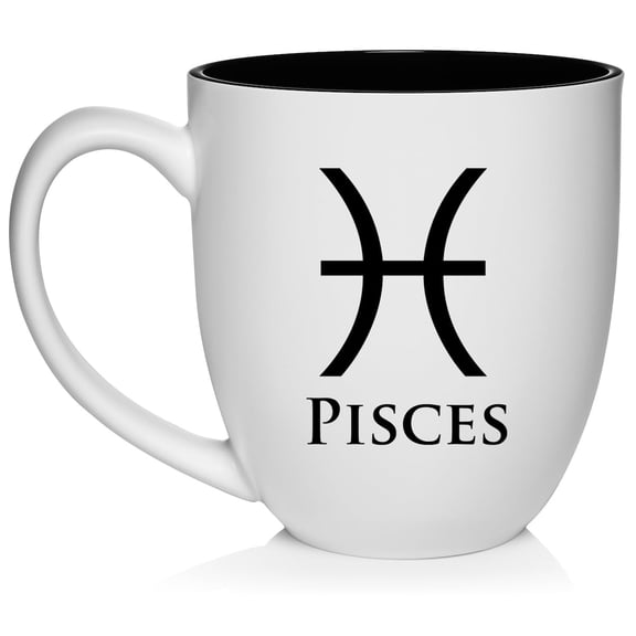 Pisces Zodiac Horoscope Ceramic Coffee Mug Tea Cup Gift (16oz White)