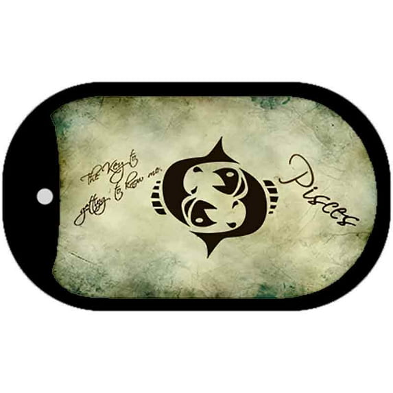 Pisces Zodiac Novelty Metal Dog Tag Necklace DT-1327 2" x 1" Dog Tag (DT)