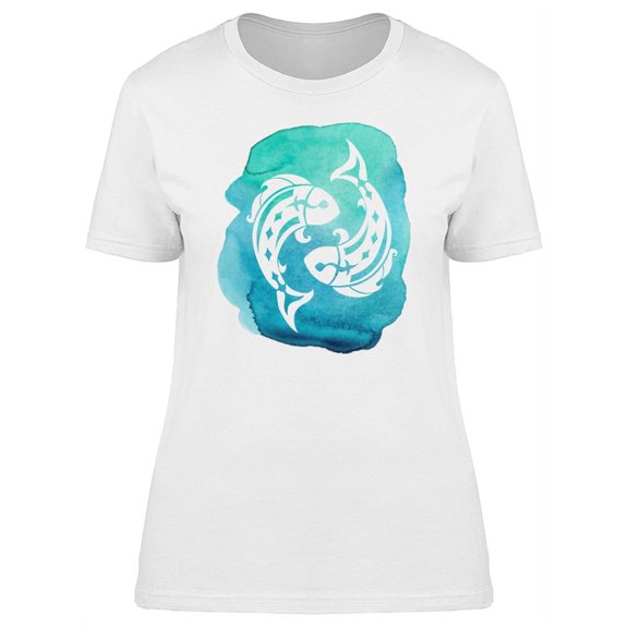 Pisces Zodiac Ocean Blue T-Shirt Women -Image by Shutterstock, Female Large