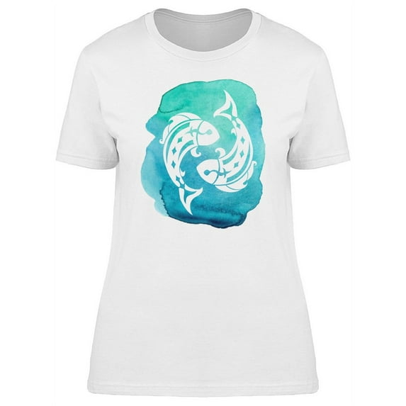 Pisces Zodiac Ocean Blue T-Shirt Women -Image by Shutterstock, Female Small