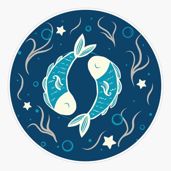 Pisces Zodiac Sign Astrology Art Design Sticker