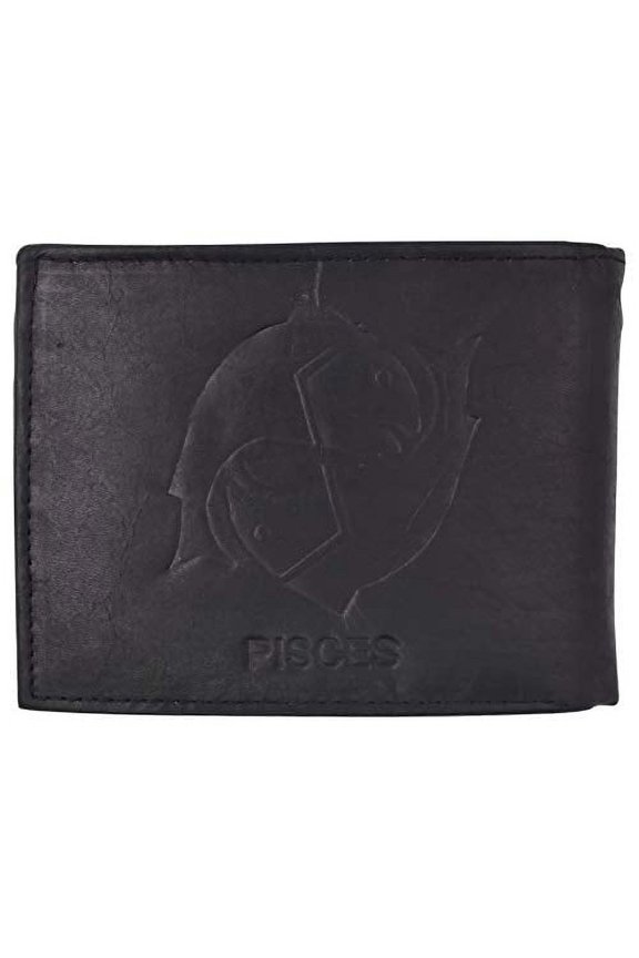 Pisces Zodiac Sign Bifold Trifold Genuine Leather Men's Wallets