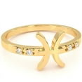 thumbnail image 1 of Pisces Zodiac Sign Diamond Ring In Solid 14k Yellow Gold, 1 of 6