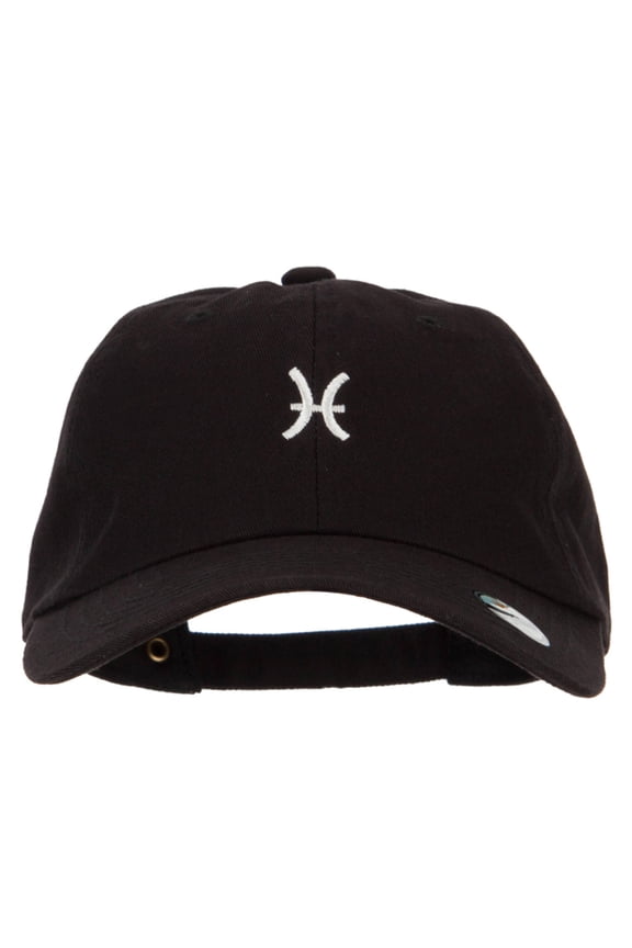 Pisces Zodiac Sign Embroidered Unstructured Cap - Black OSFM