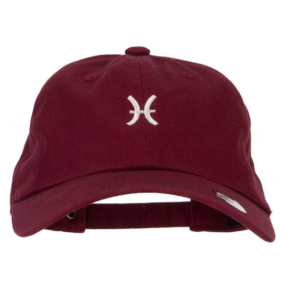 Pisces Zodiac Sign Embroidered Unstructured Cap - Wine OSFM