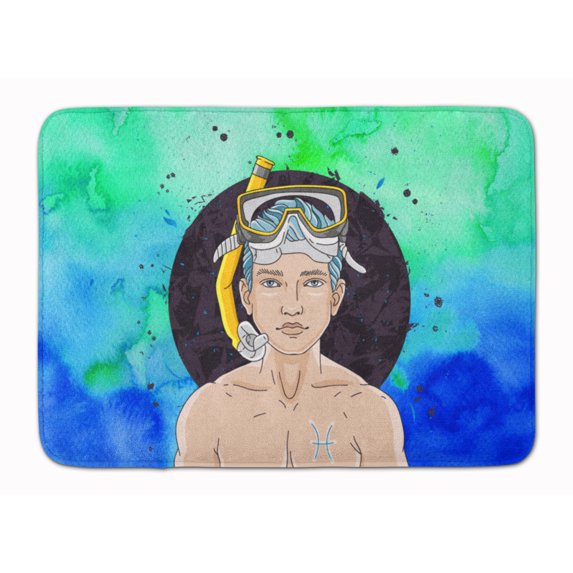 Pisces Zodiac Sign Machine Washable Memory Foam Mat