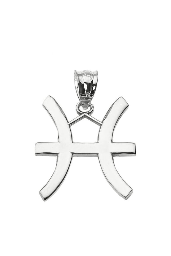 Pisces Zodiac Sign Pendant in Sterling Silver