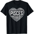 thumbnail image 1 of Pisces Zodiac Traits Horoscope Astrology Sign Gift Heart T-Shirt, 1 of 4