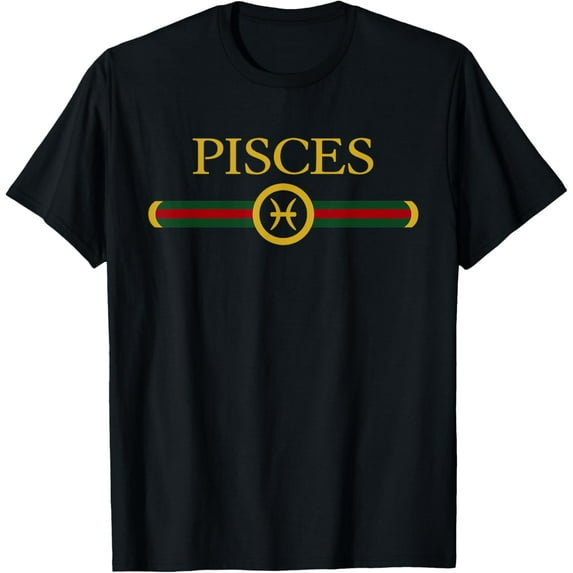 Pisces zodiac Feb March birthday Graphic art Pisces sign T-ShirtBrand clothing, men and women can wear, black, white, gifts.