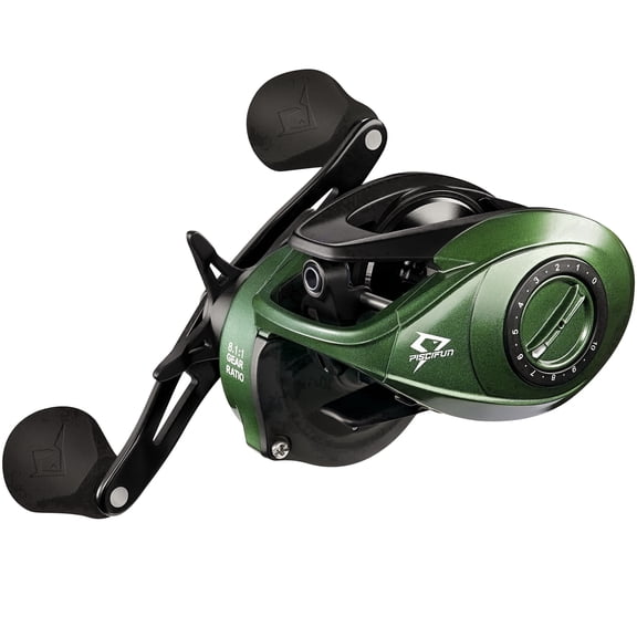 Piscifun Torrent II 200 Baitcasting Reel, 6.6:1/8.1:1 Gear Ratio, 20LB Max Drag, Magnetic Brake Baitcaster Fishing Reel