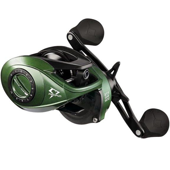 Piscifun Torrent II 200 Baitcasting Reel, 6.6:1/8.1:1 Gear Ratio, 20LB Max Drag, Magnetic Brake Baitcaster Fishing Reel