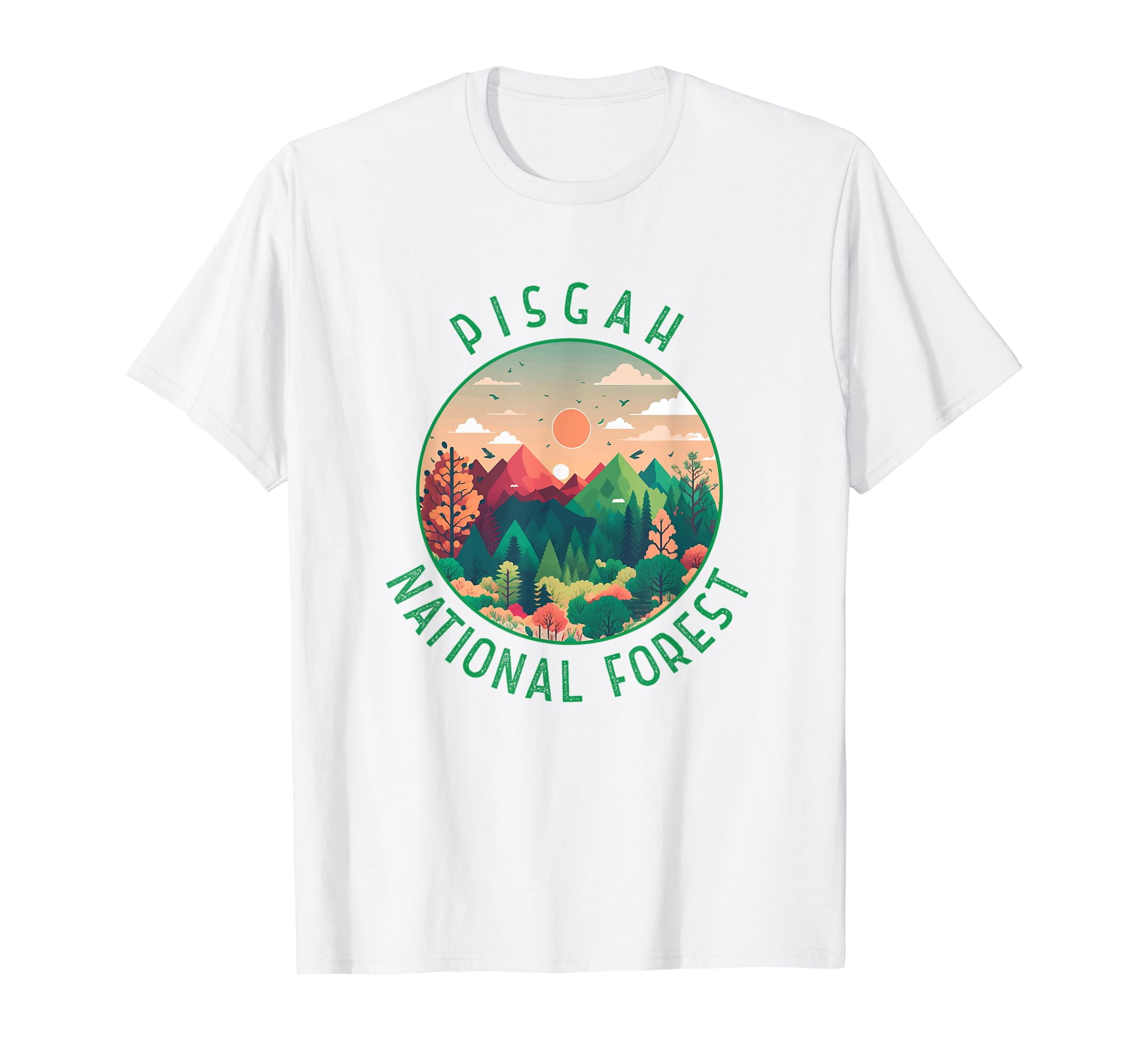 Pisgah National Forest North Carolina Distressed Circle White Cotton TShirt