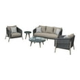 thumbnail image 1 of Pismo 5-Piece Outdoor Patio Furniture Set in Acacia Wood and Wicker with Taupe Cushions, 1 of 2