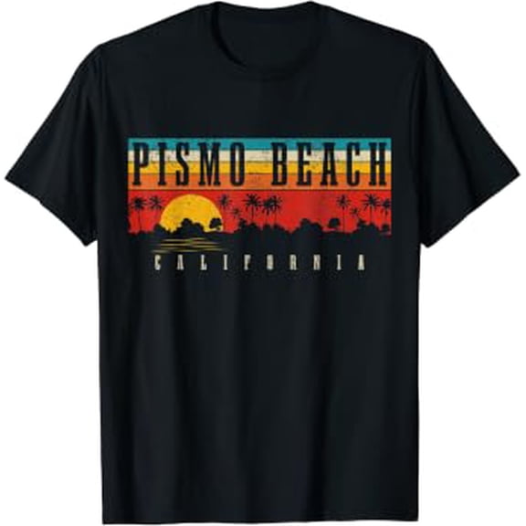 Pismo Beach California CA Vintage Sunset Retro Vacation T-Shirt
