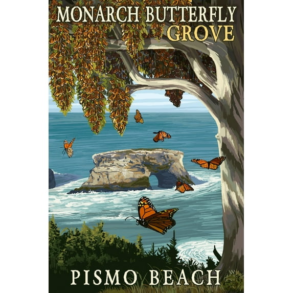 Pismo Beach, California, Monarch Butterfly Grove (12x18 Wall Art Poster, Room Decor)