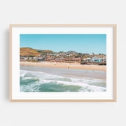Pismo Beach - Pismo Beach California Photography Beach Coast Seaside Ocean Boardwalk Scenic Summer Oak Framed Wall Art Print 24 x 36 inches