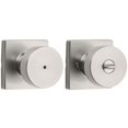 thumbnail image 1 of Pismo Knob with Square Rose Privacy Door Knob in Satin Nickel, 1 of 7