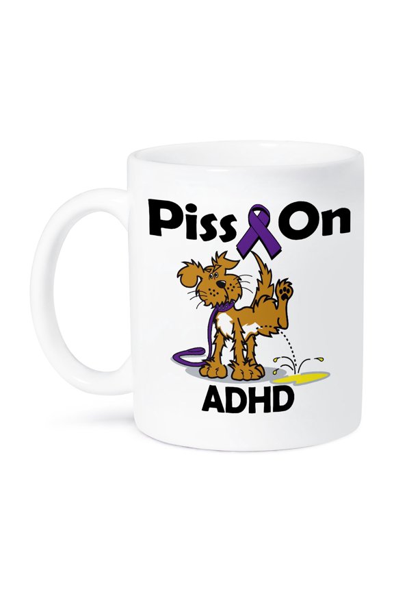 , Piss On Adhd Awareness Ribbon Cause Design, 15oz Mug