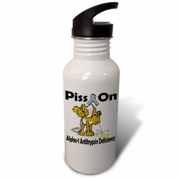 Piss On Alpha-1 Antitrypsin Deficiency Awareness Ribbon Cause Design 21 oz Sports Water Bottle wb-115779-1