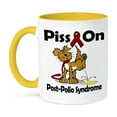 thumbnail image 1 of 3dRose, Piss On Post-Polio Syndrome Awareness Ribbon Cause Design, 11oz Two-Tone Yellow Mug, 1 of 3