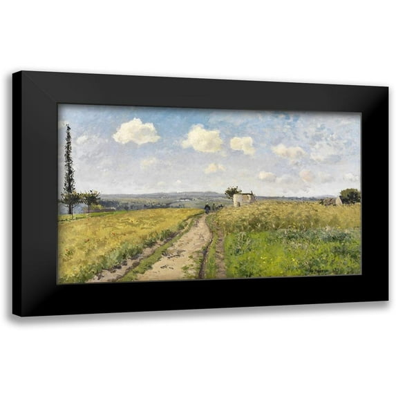 Pissarro, Camille 14x10 Black Modern Framed Museum Art Print Titled - June Morning at Pontoise