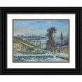 thumbnail image 1 of Pissarro, Camille 14x12 Black Ornate Wood Framed with Double Matting Museum Art Print Titled - Snow effect at the Hermitage, 1 of 4