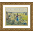 thumbnail image 1 of Pissarro, Camille 14x12 Gold Ornate Wood Framed with Double Matting Museum Art Print Titled - La Recolte des Foins, Eragny, 1 of 4