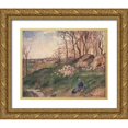 thumbnail image 1 of Pissarro, Camille 14x12 Gold Ornate Wood Framed with Double Matting Museum Art Print Titled - Les Carrieres du Chou, Pontoise, 1 of 4
