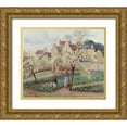 thumbnail image 1 of Pissarro, Camille 14x12 Gold Ornate Wood Framed with Double Matting Museum Art Print Titled - Plum Trees In Blossom, 1 of 4