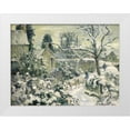 thumbnail image 1 of Pissarro, Camille 14x12 White Modern Wood Framed Museum Art Print Titled - Snowscape with Cows at Montfoucault, 1 of 4