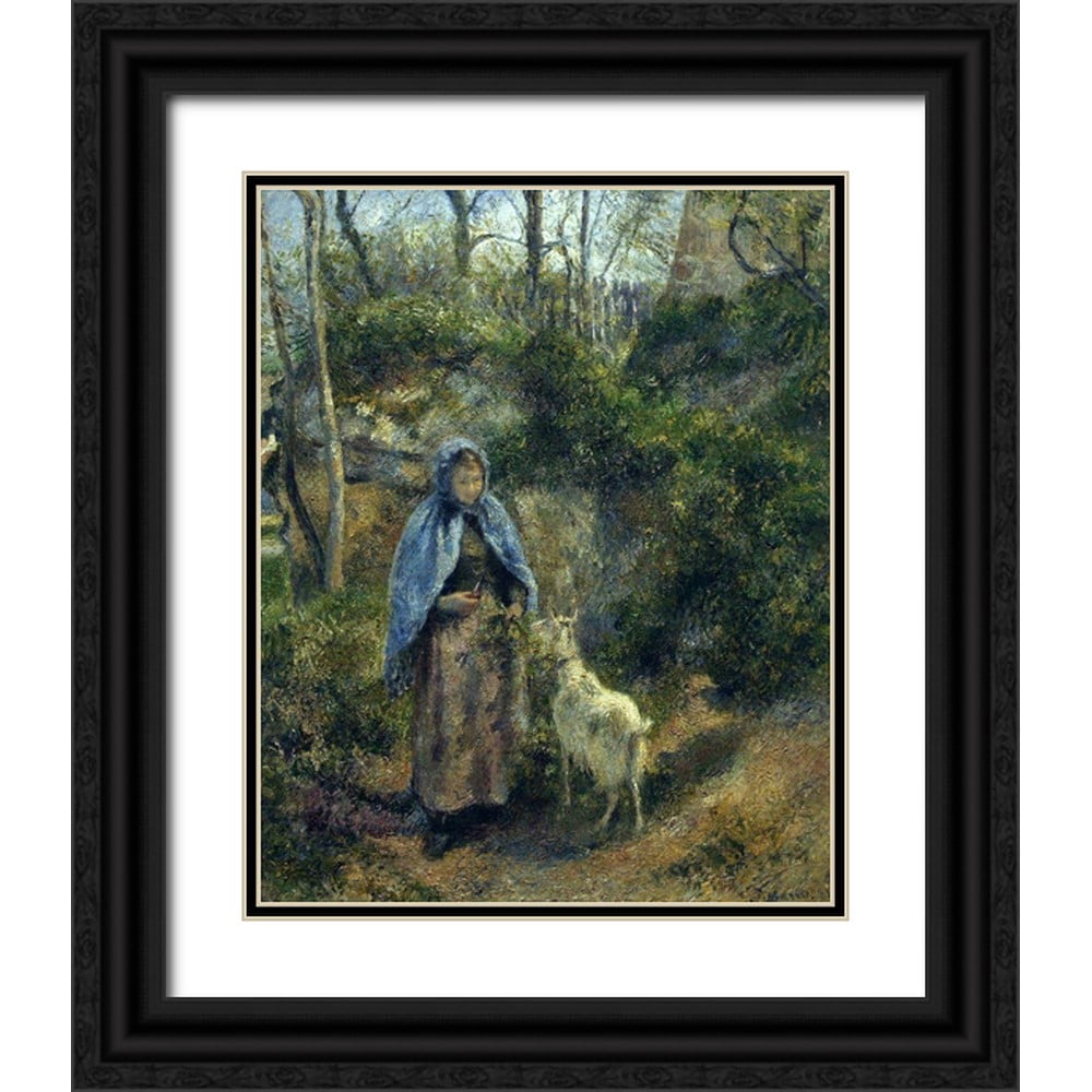 Pissarro, Camille 15x18 Black Ornate Wood Framed with Double