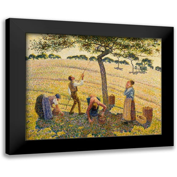 Pissarro, Camille 18x15 Black Modern Framed Museum Art Print Titled - Apple harvest at Eragny
